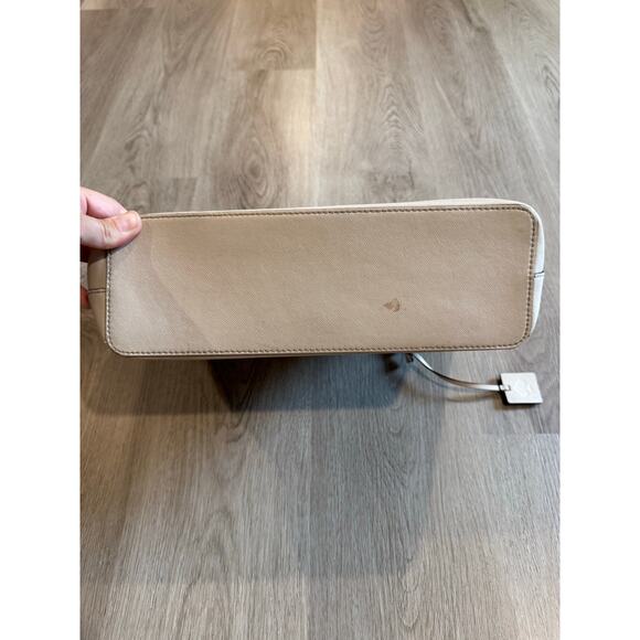 Kate Spade New York Leather Travel Satchel Tote in Beige/Hot Pink Interior - Picture 8 of 11